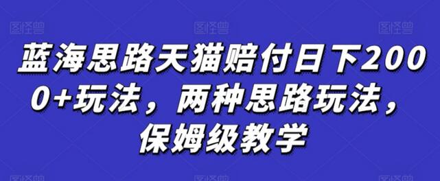 蓝海思路天猫赔付日下2000+玩法，两种思路玩法，保姆级教学-稳赚族