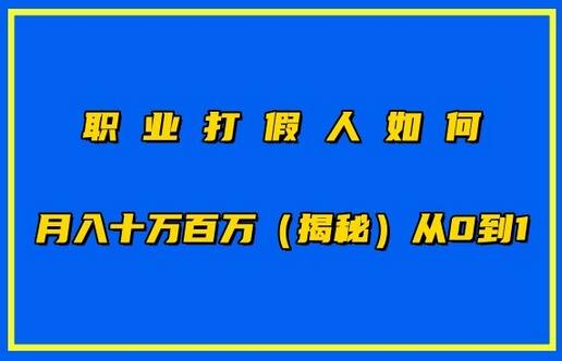 职业打JIA人如何月入10万百万，从0到1【仅揭秘】-稳赚族