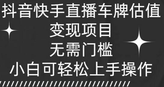 抖音快手直播车牌估值变现项目，无需门槛，小白可轻松上手操作-稳赚族