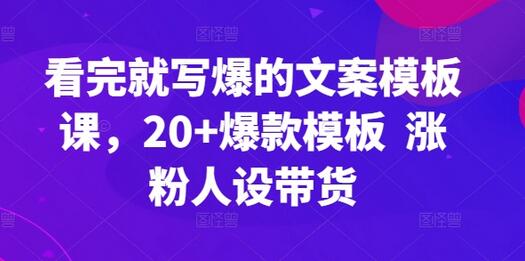 看完就写爆的文案模板课，20+爆款模板  涨粉人设带货-稳赚族