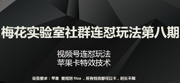 梅花实验室社群连怼玩法第八期，视频号连怼玩法 苹果卡特效技术-稳赚族