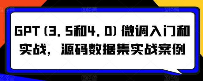 GPT(3.5和4.0)微调入门和实战，源码数据集实战案例-稳赚族