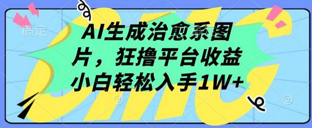 AI生成治愈系图片，狂撸平台收益，小白轻松入手1W+-稳赚族