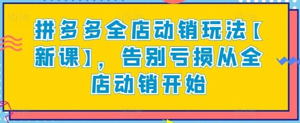 拼多多全店动销玩法【新课】，告别亏损从全店动销开始-稳赚族