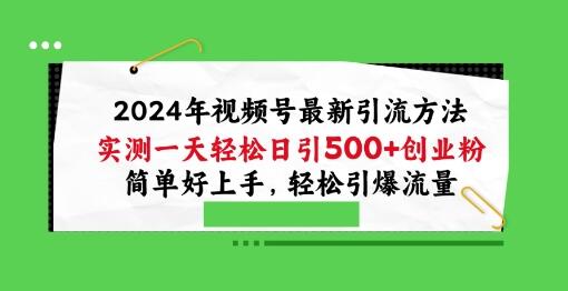 2024年视频号最新引流方法，实测一天轻松日引100+创业粉，简单好上手，轻松引爆流量-稳赚族