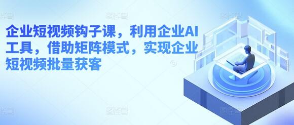 企业短视频钩子课，利用企业AI工具，借助矩阵模式，实现企业短视频批量获客-稳赚族