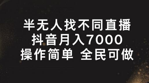 半无人找不同直播，月入7000+，操作简单 全民可做-稳赚族