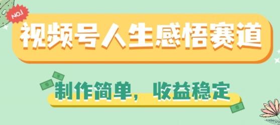 视频号人生感悟赛道，制作简单，收益稳定-稳赚族