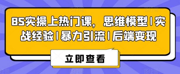 8S实操上热门课，思维模型|实战经验|暴力引流|后端变现-稳赚族