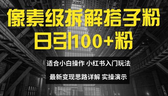 像素级拆解搭子粉，日引100+，小白看完可上手，最新变现思路详解-稳赚族