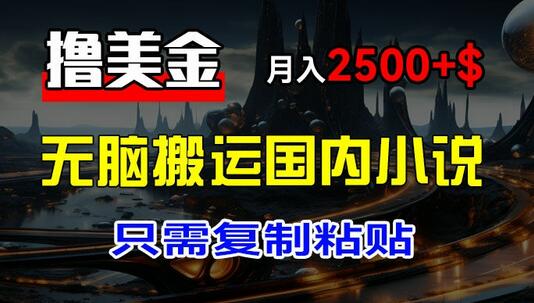 最新撸美金项目，搬运国内小说爽文，只需复制粘贴，稿费月入2500+美金，新手也能快速上手-稳赚族