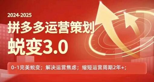 2024-2025拼多多运营策略蜕变3.0，0~1完美蜕变，解决信息焦虑-稳赚族