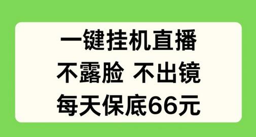 一键挂JI直播，不露脸不出境，每天保底66元-稳赚族