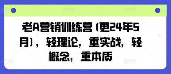 老A营销训练营(更24年8月)，轻理论，重实战，轻概念，重本质-稳赚族