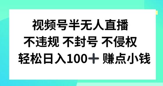 视频号半无人直播，不违规不封号，轻松日入100+-稳赚族