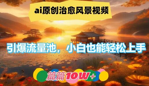 ai原创治愈风景视频，引爆流量池，小白也能轻松上手，篇篇10w+-稳赚族