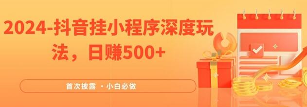 2024全网首次披露，抖音挂小程序深度玩法，日赚500+，简单、稳定，带渠道收入，小白必做-稳赚族