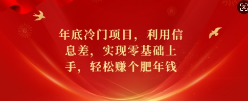 年底冷门项目，利用信息差，实现零基础上手，轻松赚个肥年钱-稳赚族